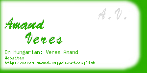 amand veres business card